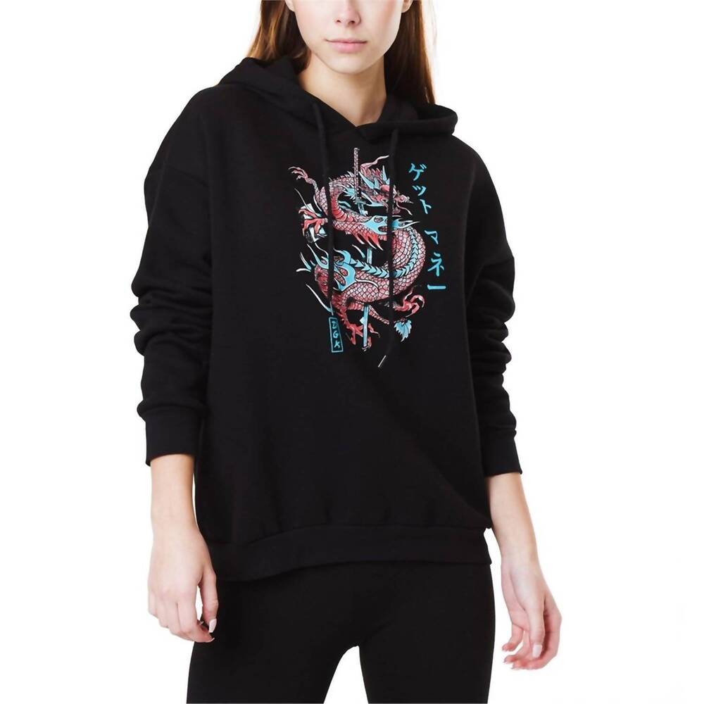 NEW AMBAR dragon fleece hoodie in black